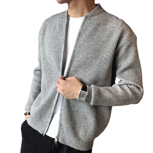 Cardigan Til Mænd Med Lynlås Klassisk Ribdesign 0