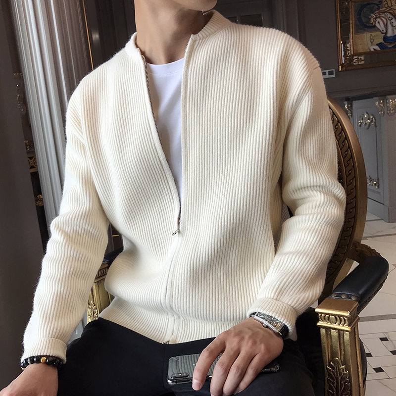 Cardigan Til Mænd Med Lynlås Klassisk Ribdesign 1