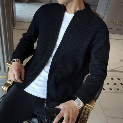 Cardigan Til Mænd Med Lynlås Klassisk Ribdesign 2