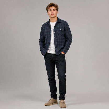 Herre Flannel Skjorte Komfortabel Design