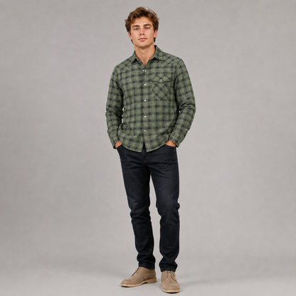 Herre Flannel Skjorte Komfortabel Design