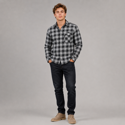 Herre Flannel Skjorte Komfortabel Design