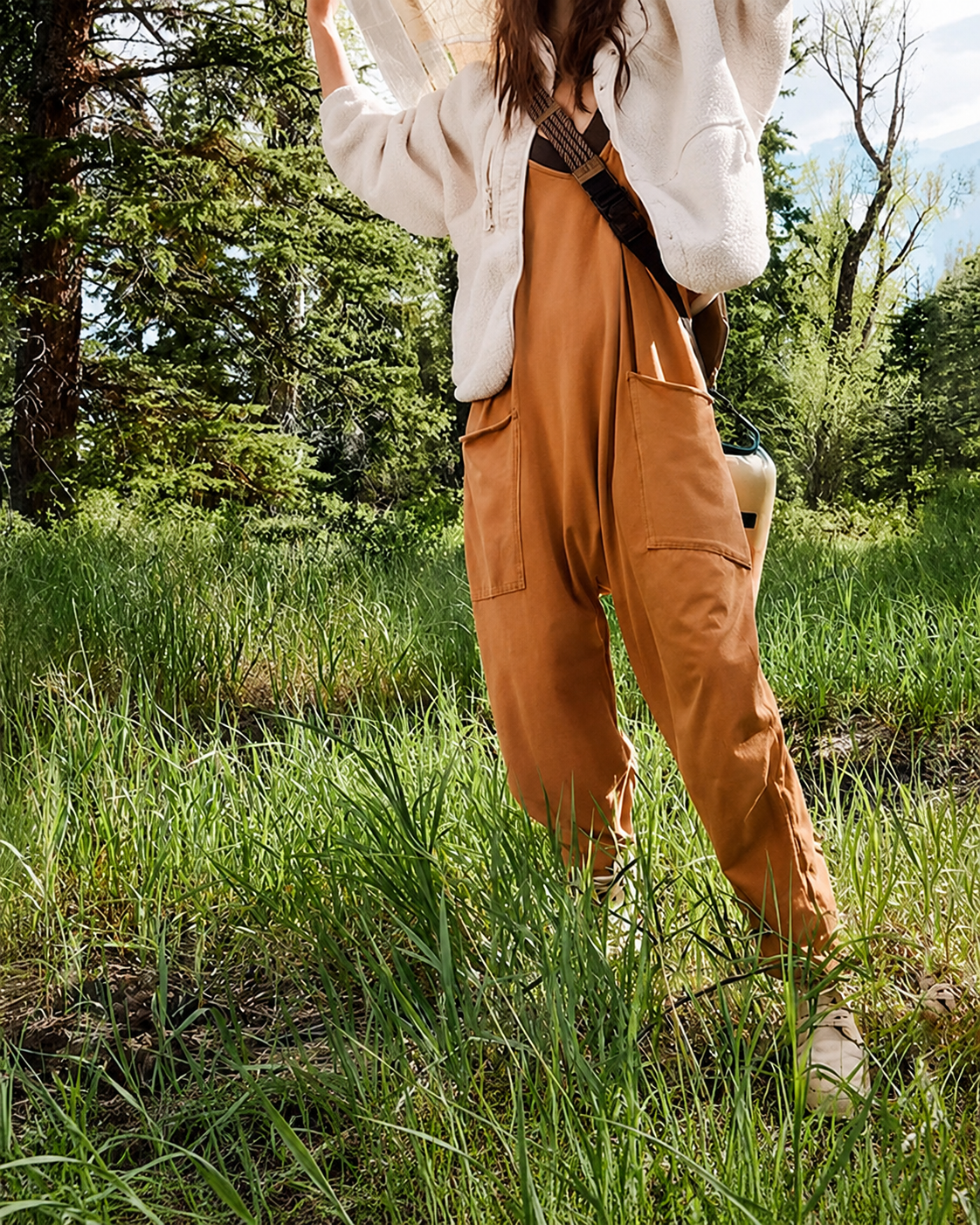 Kvinders Jumpsuit Løs Casual Blødt Strækbart Stof