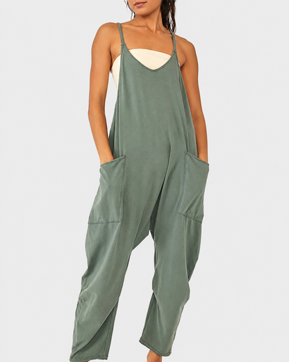 Kvinders Jumpsuit Løs Casual Blødt Strækbart Stof