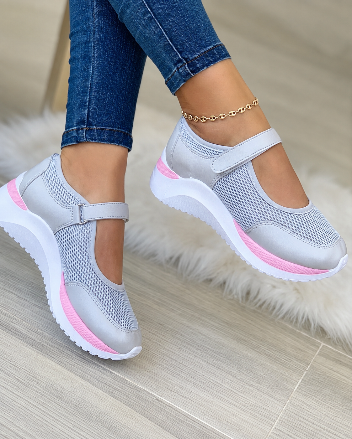Kvinders Sneakers Strikket Casual Gummi Sål