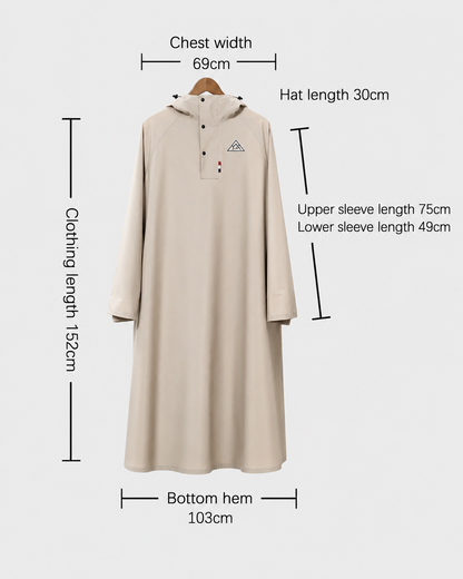 Unisex Regnfrakke Lang Oxford Vandtæt Poncho