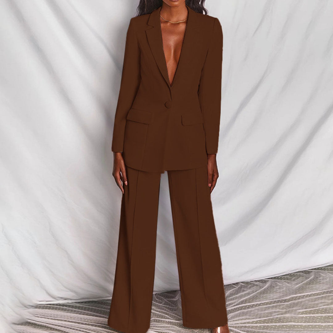 Variant image for Dame Blazer Sæt Elegant Polyester Tøjsæt til Kvinder-11