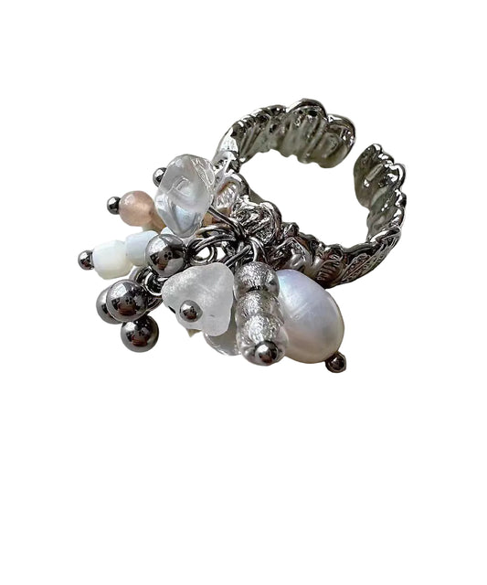 Dame Åbne Ring Med Tassel Og Perle Detaljer 0