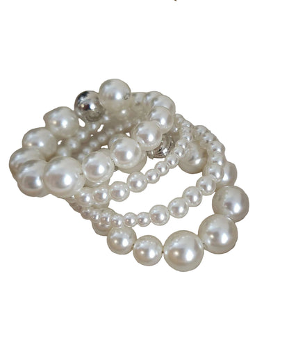 Dame Armbånd Flerlags Snoet Perle Charme 3