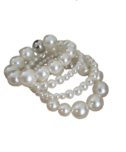 Dame Armbånd Flerlags Snoet Perle Charme 3