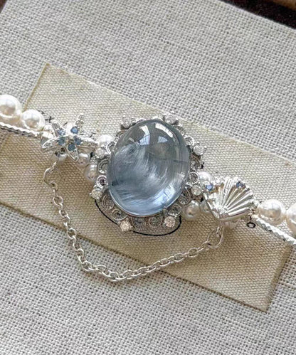 Dame Armbånd med Perle Charme og Blå Detaljer 2