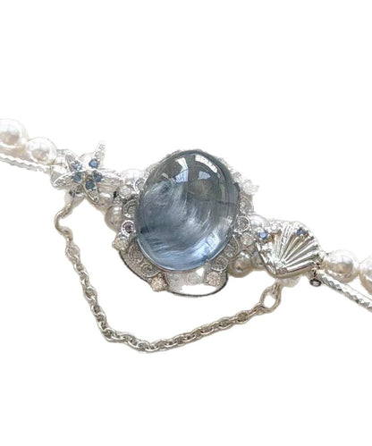 Dame Armbånd med Perle Charme og Blå Detaljer 4