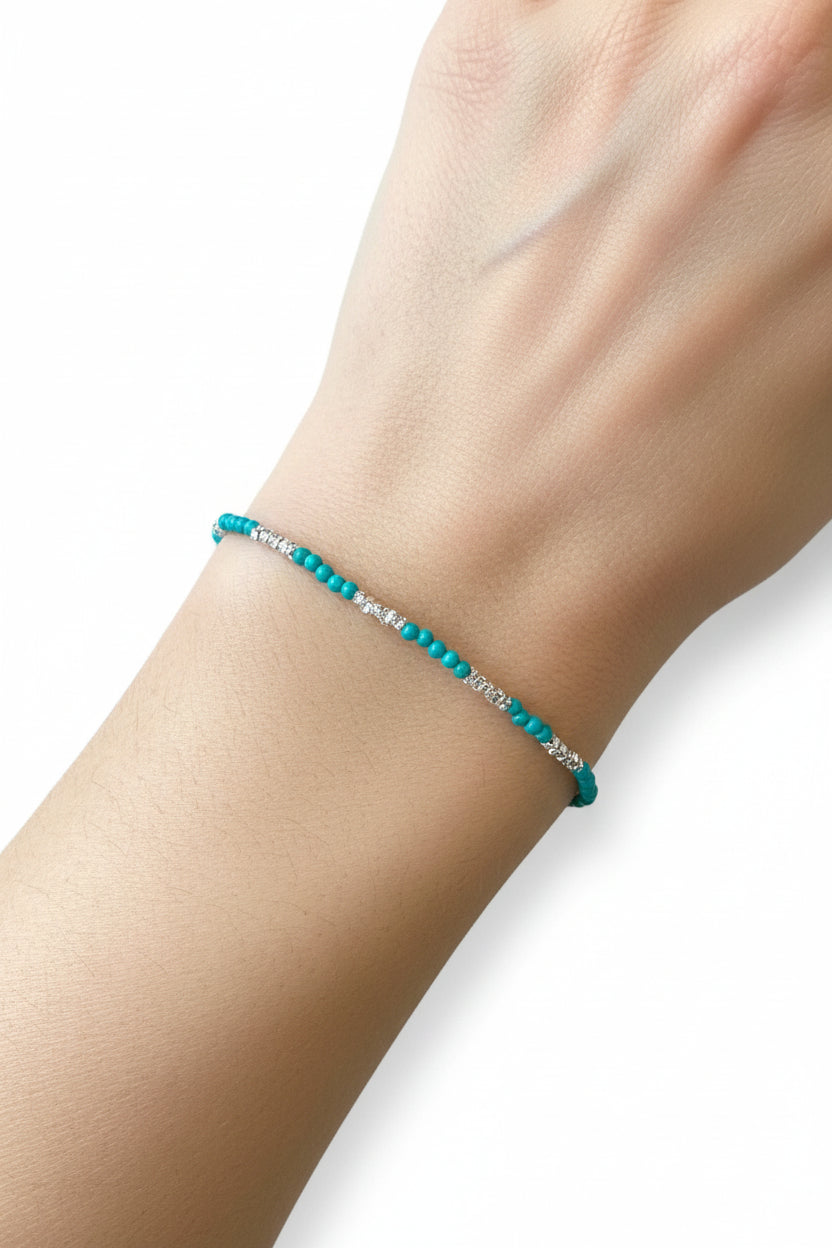 Dame Armbånd med Turkis og Charme Design 0
