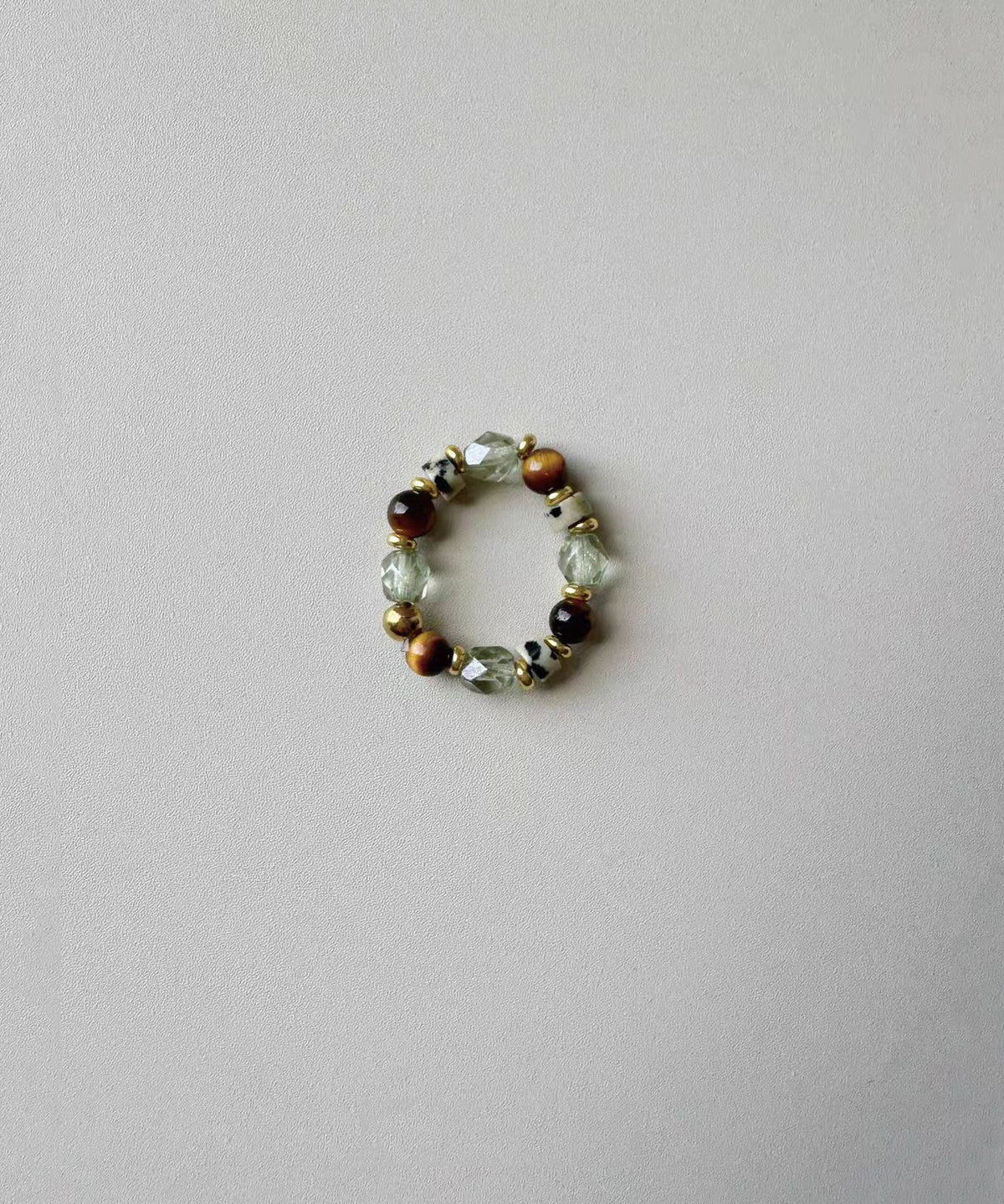 Dame Armbånd og Ring Sæt med Tiger Eye og Glasperler 3