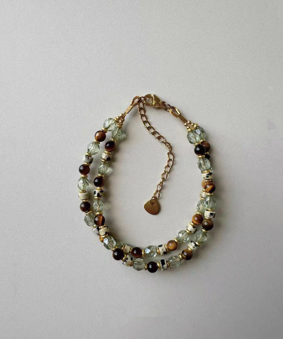 Dame Armbånd og Ring Sæt med Tiger Eye og Glasperler 4