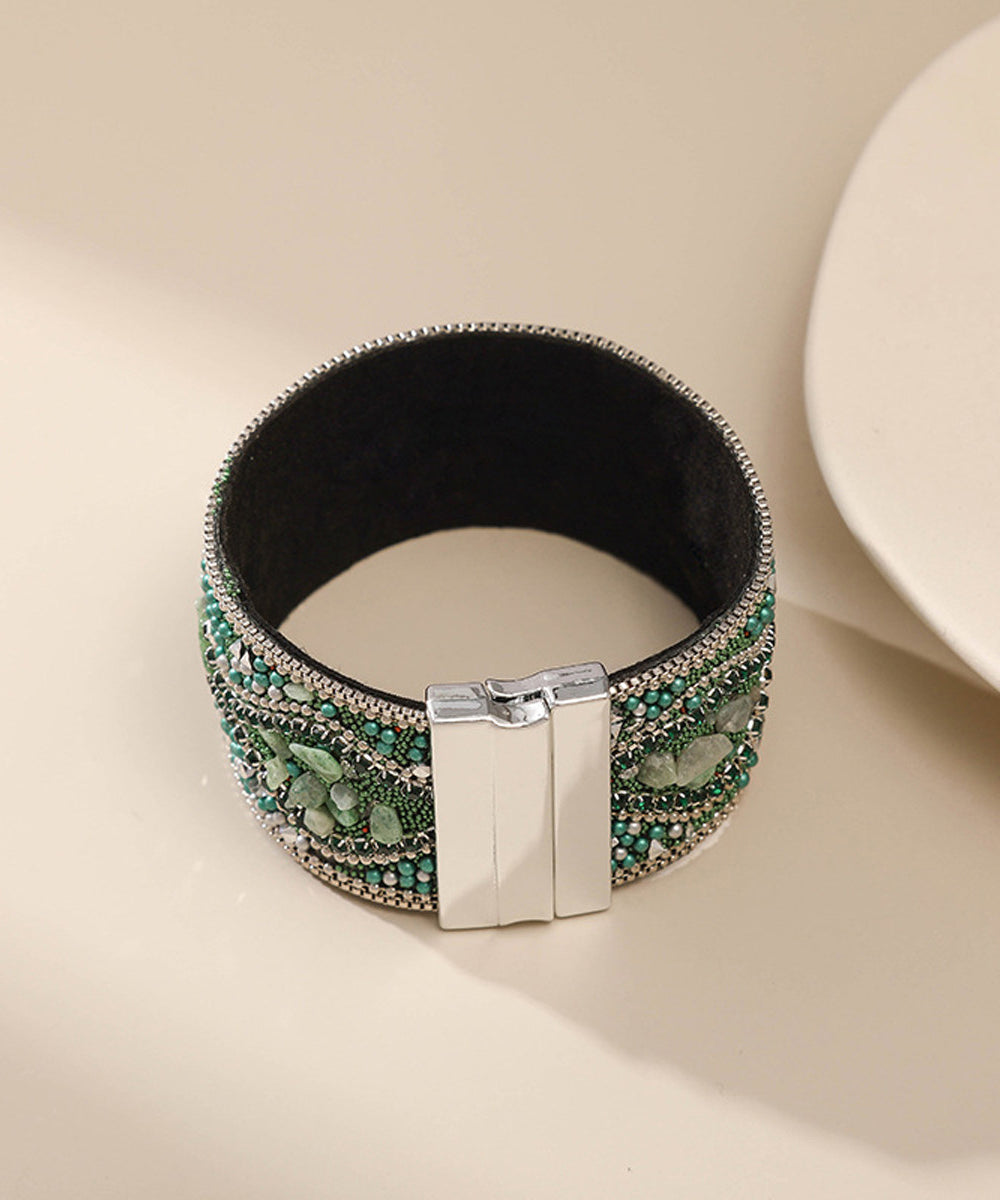 Dame Armring Retro Stil Med Blå Perler 4
