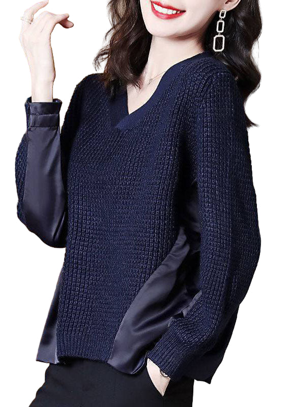 Dame Asymmetrisk Pullover i Navy 0