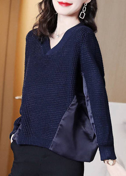 Dame Asymmetrisk Pullover i Navy 3