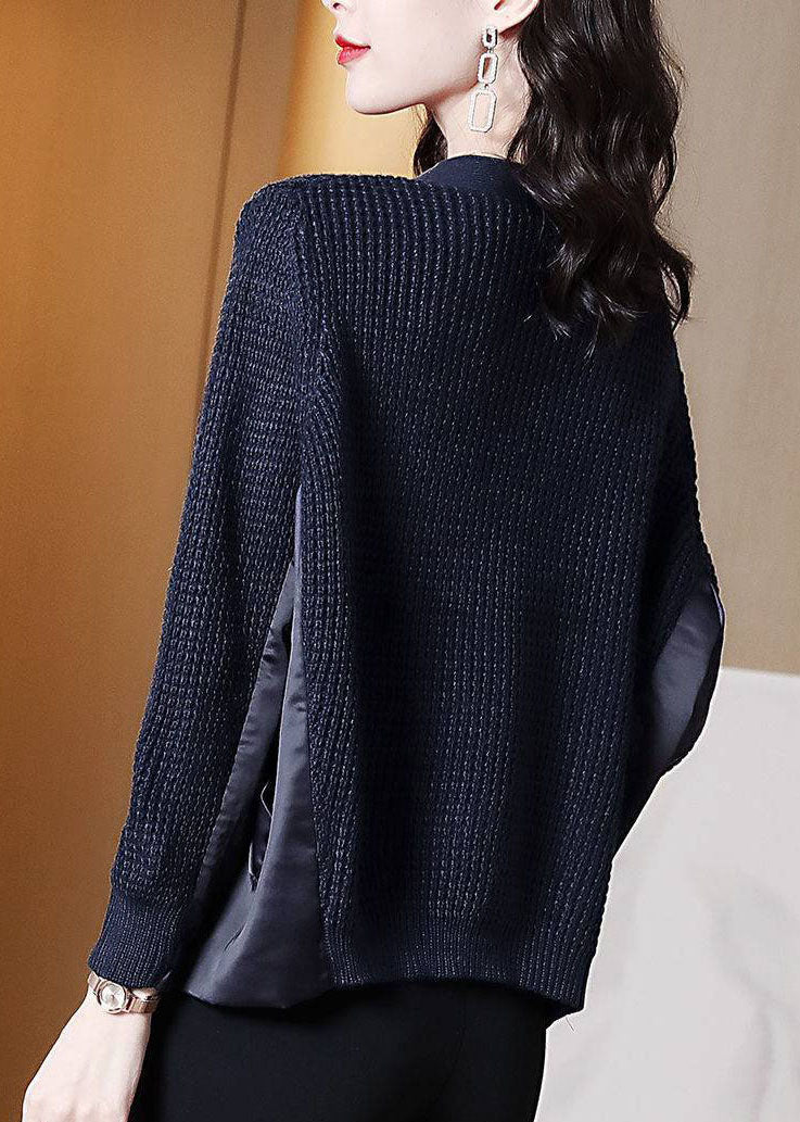 Dame Asymmetrisk Pullover i Navy 4