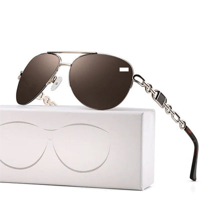 Dame Aviator Solbriller med Kædedetalje 10