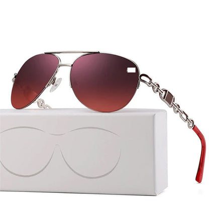Dame Aviator Solbriller med Kædedetalje 11