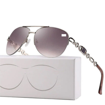 Dame Aviator Solbriller med Kædedetalje 7