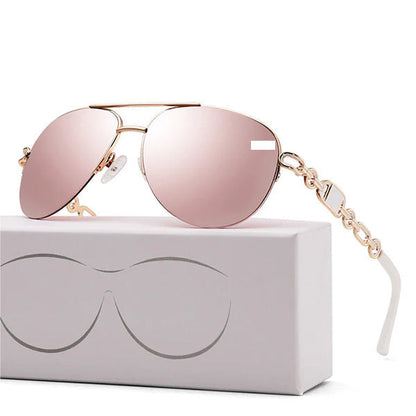 Dame Aviator Solbriller med Kædedetalje 8