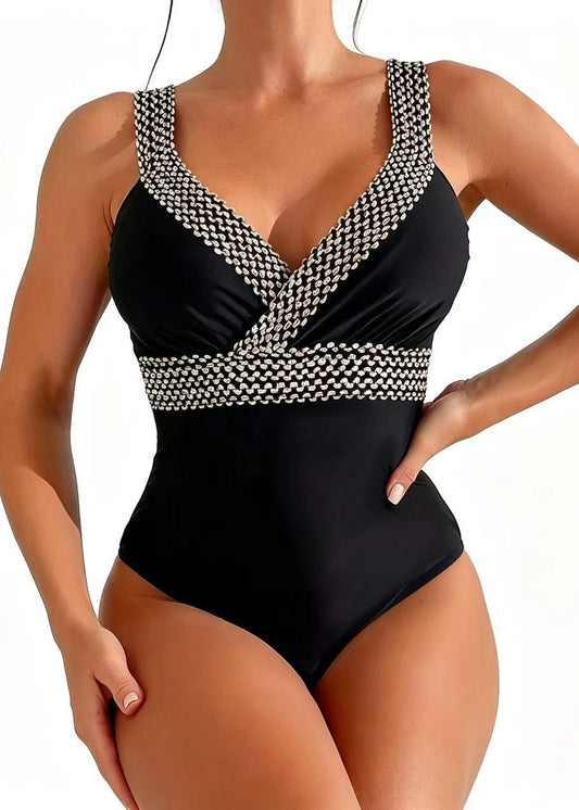 Dame Badetøj Bodysuit Boho Stil med Patchwork Design 4