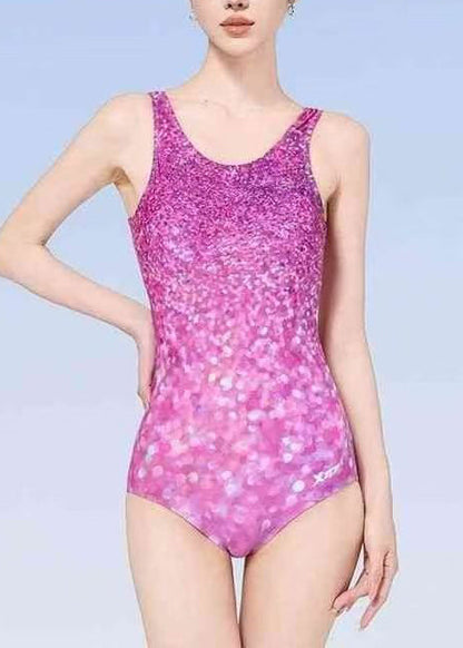 Dame Badetøj Bodysuit Med Rose Print Åben Ryg 3