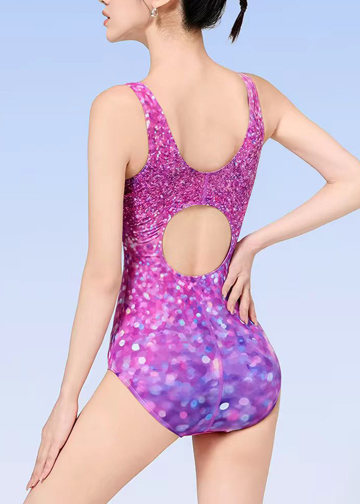 Dame Badetøj Bodysuit Med Rose Print Åben Ryg 4