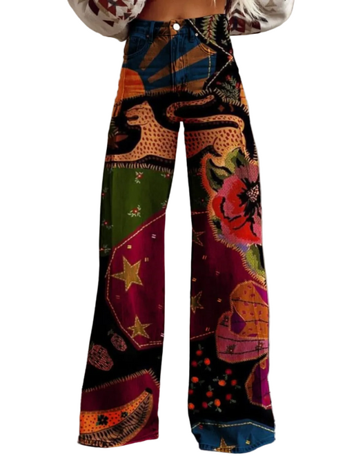 Dame Baggy Bukser Boho Vintage Stil Løse og Komfortable 0