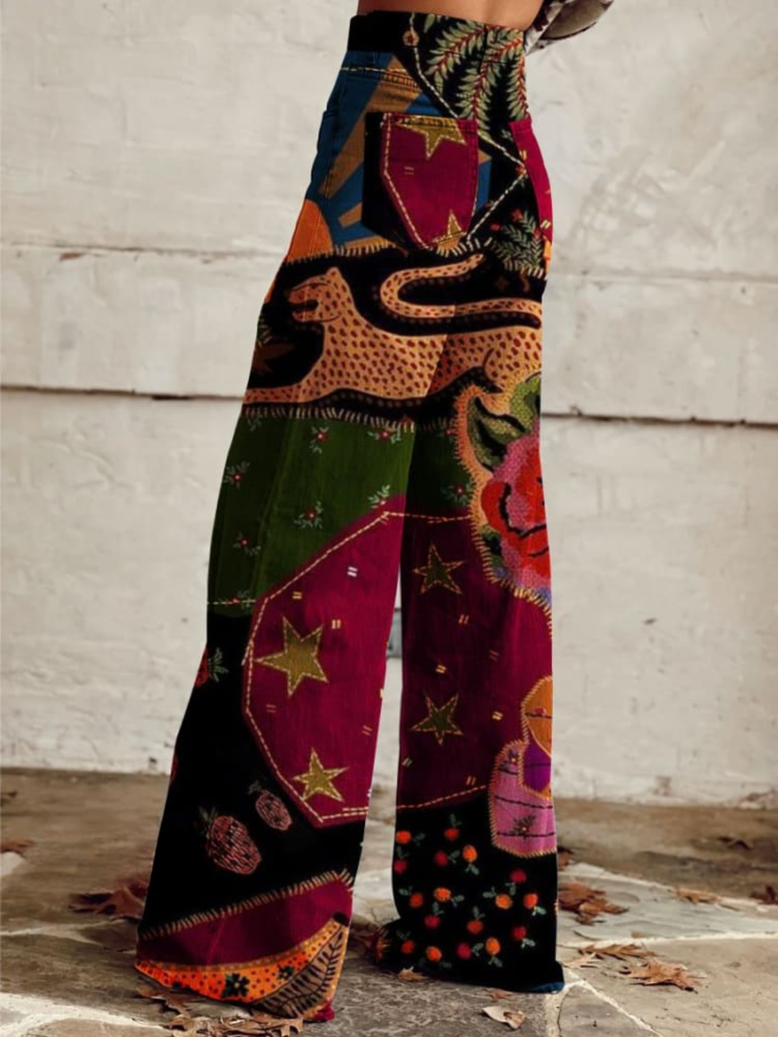 Dame Baggy Bukser Boho Vintage Stil Løse og Komfortable 2