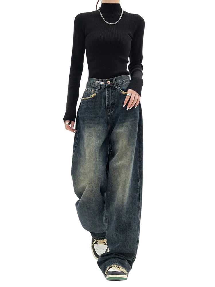 Dame Baggy Jeans Vintage Stil 0