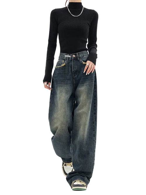 Dame Baggy Jeans Vintage Stil 0