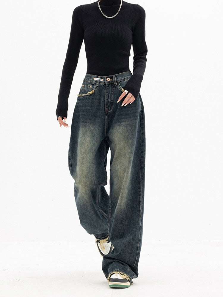 Dame Baggy Jeans Vintage Stil 2