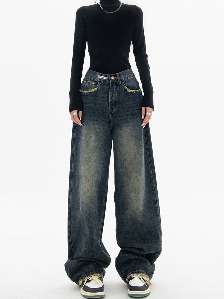 Dame Baggy Jeans Vintage Stil 3