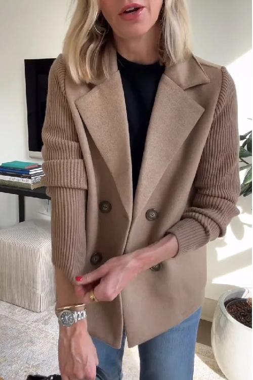 Dame Blazer Strikket Business Stil Moderne Design 2