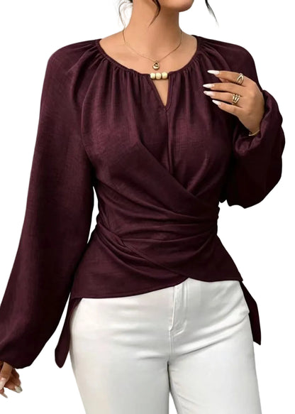 Dame Bluse Asymmetrisk Design 0