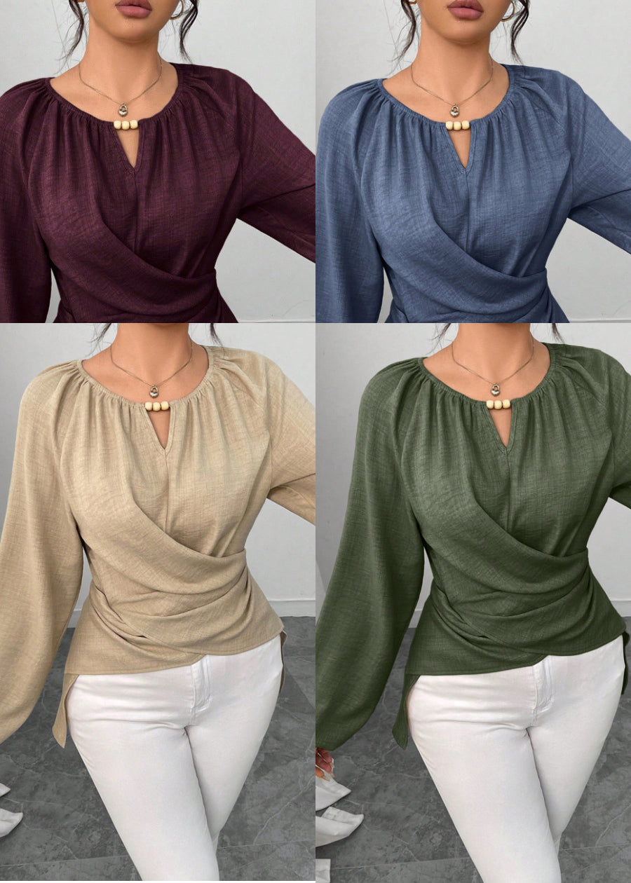 Dame Bluse Asymmetrisk Design 4