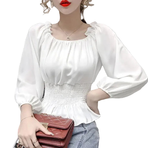 Dame Bluse Off Shoulder Chiffon 5