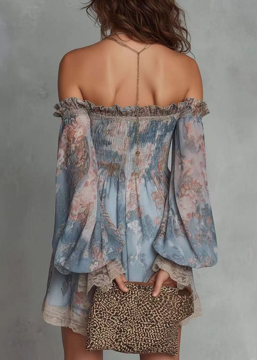 Dame Bluse med Skråhals og Patchwork Design 2