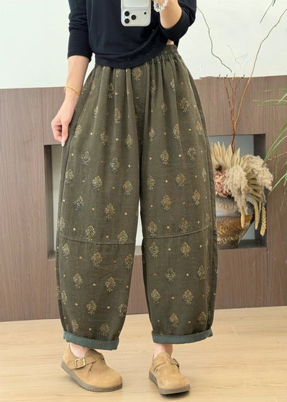 Dame Bomuldsbukser Med Elastisk Talje Og Lommer Plus Size 1
