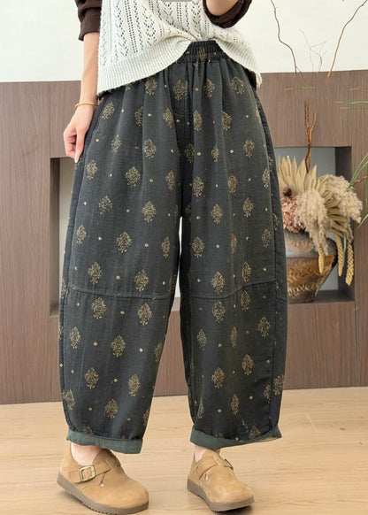 Dame Bomuldsbukser Med Elastisk Talje Og Lommer Plus Size 2