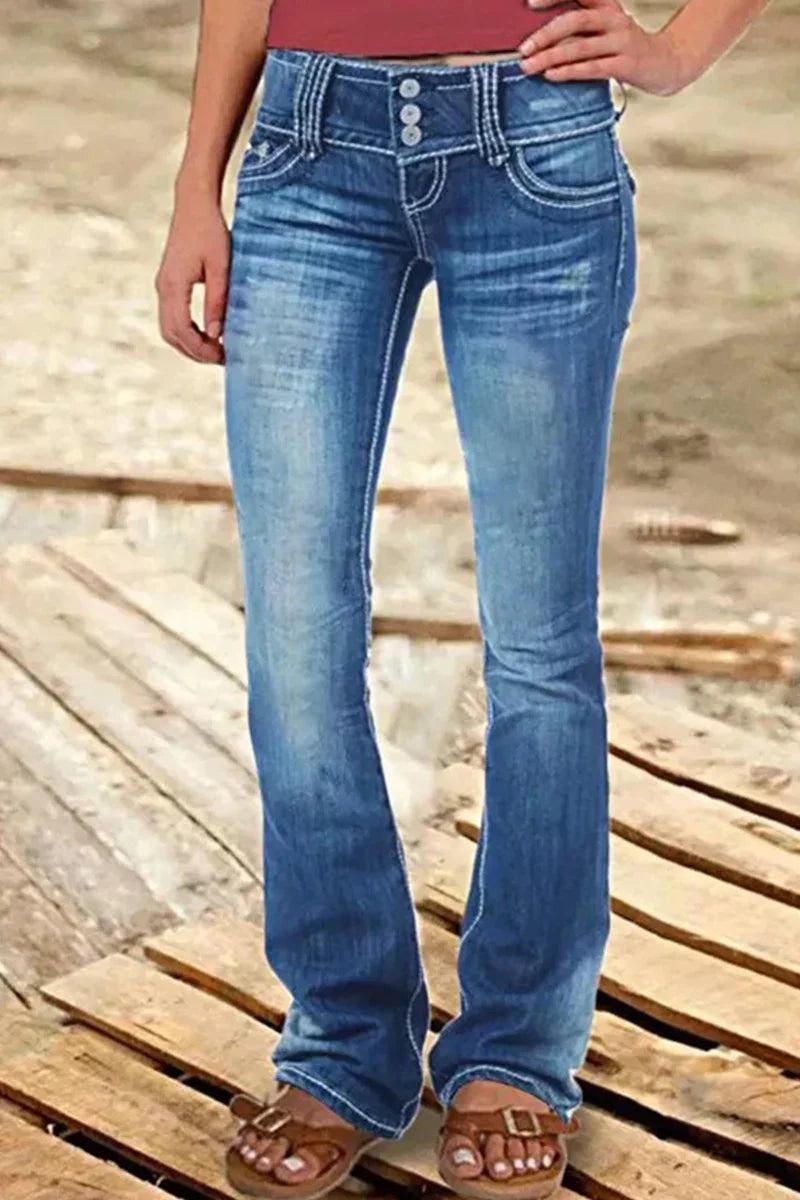 Dame Bootcut Jeans Rippede 4