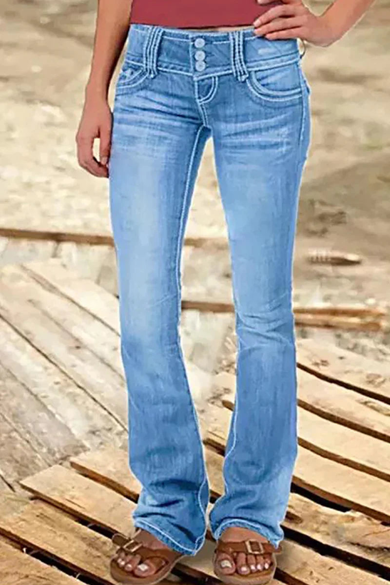 Dame Bootcut Jeans Rippede 5