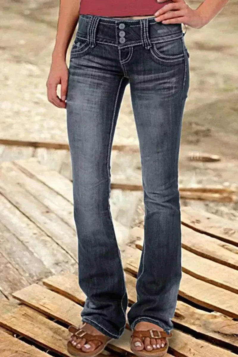 Dame Bootcut Jeans Rippede 6