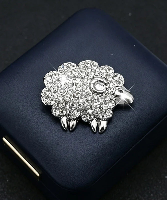 Dame Broche Får Design med Zirkon Detaljer 1
