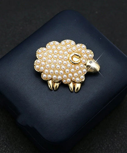 Dame Broche Får Design med Zirkon Detaljer 2