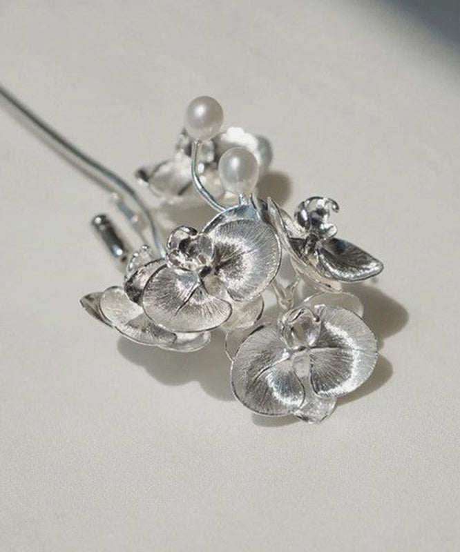 Dame Broche Retro Stil med Perle og Phalaenopsis Design 4