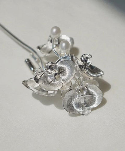 Dame Broche Retro Stil med Perle og Phalaenopsis Design 4